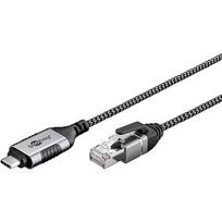 Goobay Ethernet adapter cable USB-C 3.2 Gen2 > RJ-45 (black/grey, 3 meters) 74404