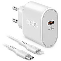 Sbs SBS, USB-C, Lightning, 20 W, white - Charger with cable TETRKITPD20LIGW