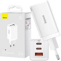 Baseus GaN5 Pro 2xUSB-C + USB, 65W (biała) CCGP120202