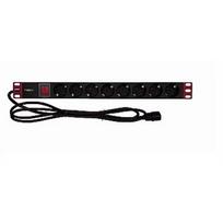 Techly 365733 Listwa zasilająca Rack 19" 1U, 8x Schuko, kabel C14 2m 365733