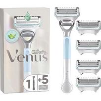 Gillette Venus Satin Care Aloe Kaunuma Apmatojumam Un Ādai, Skuveklis Sievietēm + Asmens 5 gab 80829361