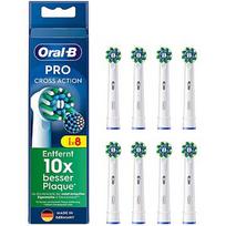 Braun Oral-B Pro Cross Action brush heads pack of 8 (white) CrossAction