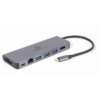 Gembird A-CM-COMBO5-05 Multi Port Adapter USB Type C 5in1 Hub + HDMI + PD + card reader + LAN A-CM-COMBO5-05