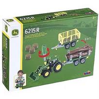 Klein John Deere tractor for turning with 2 trailers 3906