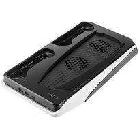 Fixed Multifunctional Station for PlayStation 5 with Cooling and Charging for two DualSense Controllers | FIXPS5-MCS-BW FIXPS5-MCS-BW
