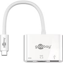 Goobay USB-C™ Multiport-Adapter HDMI, PD, weiß - erweitert ein USB-C™ Gerät um ein HDMI™- und einen USB 3.0- Anschluss 62104
