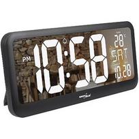 Maclean GreenBlue Extra Large LED Wall Clock, Temperature, Date, GB214GB214