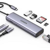 Ugreen USB-C zu 2*USB3.0+HDMI+RJ 45+SD&TF +PD port Hub 90568