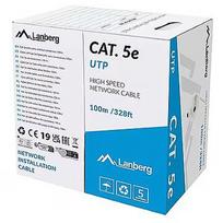 Lanberg Cable LAN UTP kat.5e 100m drut CU grey CPR + fluke passed LCU5-11CU-0100-S