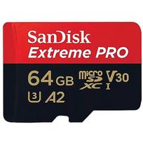 SanDisk Extreme Pro, microSDXC, 64GB, UHS-I, U3, V30 +Adapter SDSQXCU-064G-GN6MA
