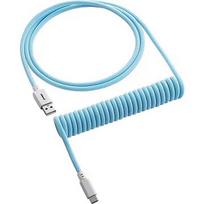 CableMod Classic Coiled Keyboard Cable, USB-A To USB-C, 1.5m, Blueberry Cheesecake CM-CKCA-CW-LBW150LBW-R