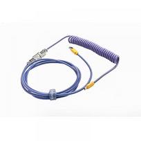 Ducky Premicord Horizon Coiled Cable, 1.8m, USB C to USB A, Blue/Yellow DKCC-HZCNC1