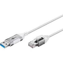 Goobay Ethernet adapter cable USB-A 3.2 Gen1 > RJ-45 (white, 10 meters) 74383