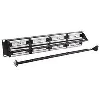 Gembird 19'' patch panel 48 port 2U cat.6 with rear cable management, black NPP-C648CM-001