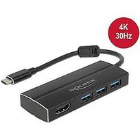 Delock Adapter USB C 3.1 > 3x USB 3.0 A Hub + HDMI 4K 63931