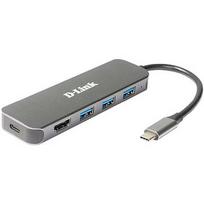 D-Link DUB-2333 USB-Hub mit HDMI und Ladefunktion 1x USB-C mit PD, 3x USB-A 3.0, 1x HDMI 1.4 DUB-2334