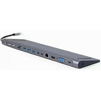 Gembird USB Type C multi port adapter A-CM-COMBO9-01