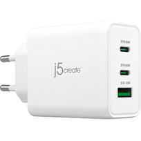 J5create 65W GAN USB-C 3-PORT CHARGER EU WHITE JUP3365E-EN