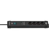 Brennenstuhl Premium-Line Power Strip 4-fold with overvoltage protection, 1.8m, Black 1951140300