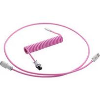 CableMod Pro Coiled Keyboard Cable, USB-A to USB-C, 1.5m, Strawberry Cream CM-PKCA-CWAW-IW150IW-R