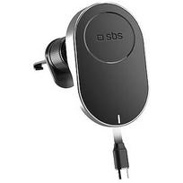 Sbs 15W Car Holder, Magsafe, retractable cable, black - Wireless car charger TESUPP15WRETRACABL