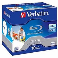 Verbatim Matricas BD-R Verbatim 50GB 6x Dual Layer Wide Printable No ID 10 Pack Jewel 43736V