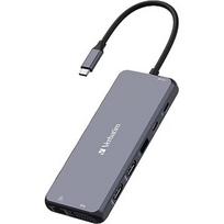 Verbatim USB-C Pro multiport hub CMH-14, 14 port, docking station (grey, 2x HDMI, VGA, RJ-45, 5x USB-A, audio, 2x USB-C, PD, SD, microSD) 32154