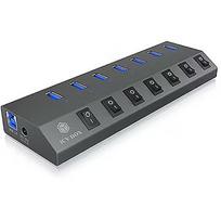 Raidsonic 7 Port Hub mit USB 3.0 Type-C und Type-A Anschluss und BC 1.2 unterstützung IB-HUB1701-C3