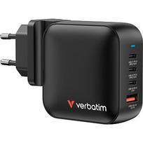 Verbatim Mini GaN Charger 100W 4-Port, 1x USB-A, 3x USB-C (black, PD 3.0, QC 3.0) 32231