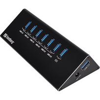 Sandberg USB 3.0 Hub 7ports Seven USB 3.0 outputs with overload protection 1m USB 3.0 cable and 230V PSU included 133-82