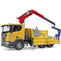 Bruder Scania Super 560R Baustellen-LKW mit Kran und 2 Paletten 03551