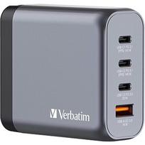 Verbatim GaN charger 140W, 1x USB-A, 3x USB-C (grey, PD 3.1, PD 3.0, QC 3.0) 32203