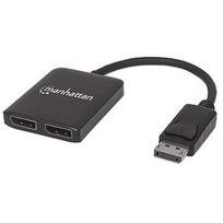 Manhattan 2-port AV DisplayPort splitter 1x2 with MST hub 4K@30Hz 207768