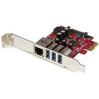 Startech 3 PORT PCIE USB 3.0 CARD + GBE . PEXUSB3S3GE