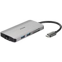 D-Link USB-C 8-PORT USB HUB+HDMI+LAN WITH CARD READER+USB-C PD DUB-M810