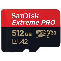 SanDisk Extreme Pro, microSDXC, 512GB, UHS-I, U3, V30 +Adapter SDSQXCD-512G-GN6MA