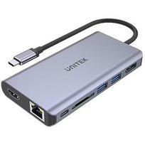 Unitek D1056A Hub USB-C 2x USB 3.1 HDMI DP RJ45 SD Reader D1056A