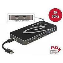 Delock USB Type-C 3.2 docking station (black, 4K HDMI + DP, VGA, USB hub and PD 3.0) 87773