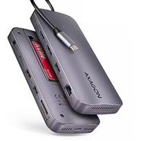 Axagon HMC-12GM2 USB hub 12in1 10Gbps HDMI DP LAN M.2 HMC-12GM2