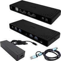 i-tec Universal Dual 4K Display Docking Station 2xDP 2xHDMI LAN Audio Power Delivery 85W + i-tec USB-C Charger 100W - Stacja dokująca CADUA4KDOCKPDB100