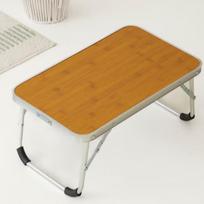 Lauko sulankstomas aliuminio staliukas 30cm x 50cm x A21cm - Smėlio spalvos