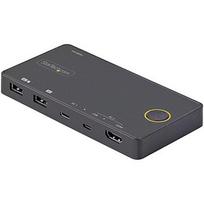 Startech 2 PORT HYBRID USB-C KVM SWITCH KVM SWITCH - 4K 60HZ HDMI 2.0 SV221HUC4K