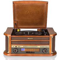 Roadstar HIF-1993BT, turntable, CD, Bluetooth, USB, brown - Boombox HIF-1993BT