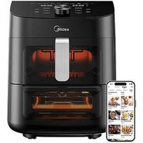 Midea Two Zone Airfryer, 4.4L - Airfryer, 6.4L - Oven, Black MAD1100DADK