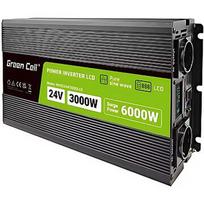 Green Cell Przetwornica LCD 24V 3000W/6000W Czysty sinus z wywietlaczem INVGC24P3000LCD