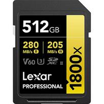 Lexar SDXC 512GB Professional 1800x UHS-II U3 ( 180/270MB/s ) LSD1800512G-BNNNG