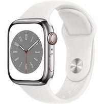 Apple Watch Series 8 GPS + Cellular, Stainless Steel, Sport Band White - 41mm MNJ53EL/A