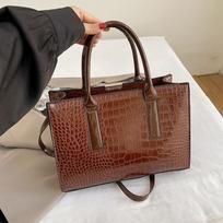 Prabangus rankinis krepšys Madingas spaudinys Didelės talpos Minkšta oda Moteriškas peties rankinis krepšys per petį Laisvalaikio dizainerio piniginės ir rankinė 34x13x24cm ruda