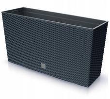 Lauko plastikinis vazonas RATO CASE M, su įdėklu, antracito sp., 24 x 77 x 41 cm
