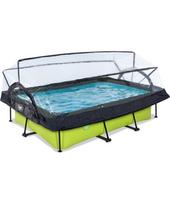 Baseinas EXIT Lime 300x200x65cmsu stogeliu ir pompa su filtru - žalias